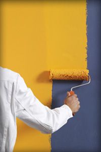 decorator with yellow roller
